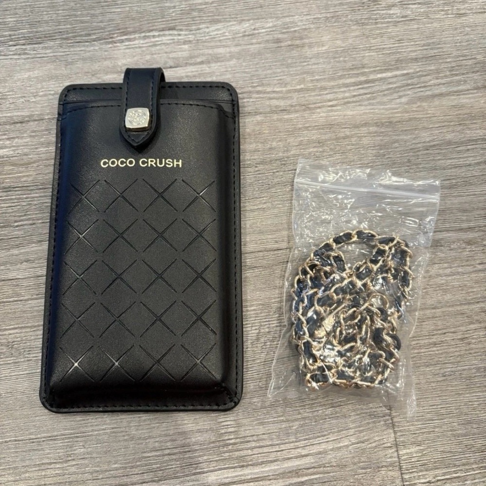CHANEL COCO CRUSH VIP Novelty Smartphone Case BLACK and pink  mirror/ holder NEW - Picture 4 of 8